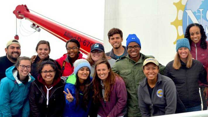 students on a ship